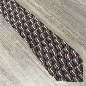 Efenzo Felini Roma - Paris 100% Silk Necktie Men’s tie gray, maroon red